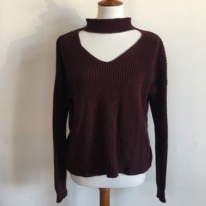 Forever 21 Choker Neck Chunky Knit Sweater M